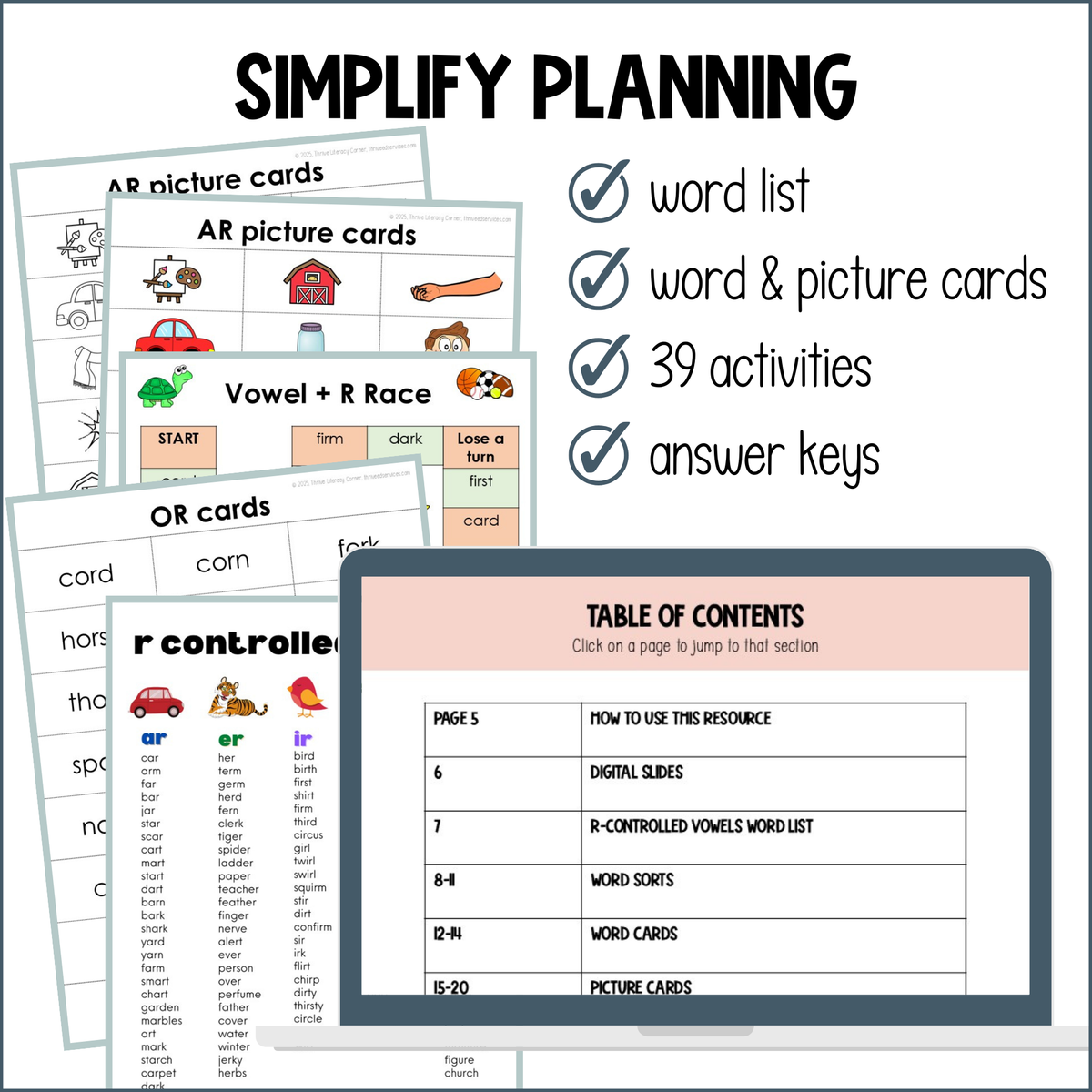 R-Controlled Vowels Worksheets & Activities