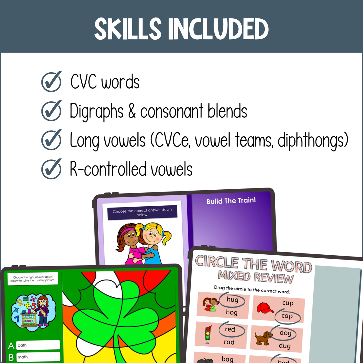 Digital Phonics Games BUNDLE for Literacy Centers K-2