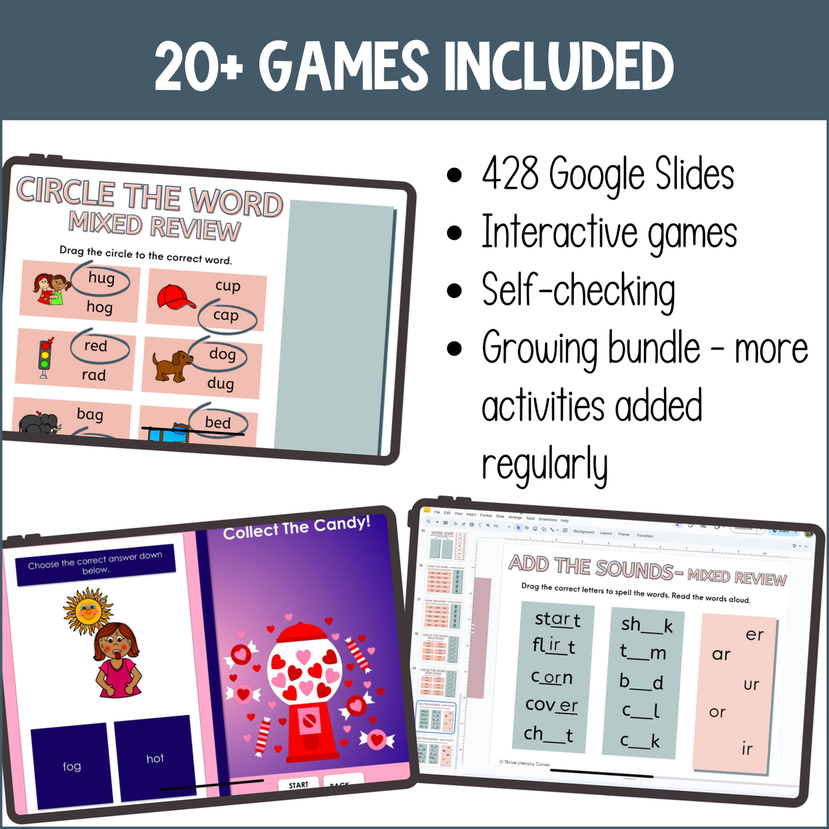 Digital Phonics Games BUNDLE for Literacy Centers K-2