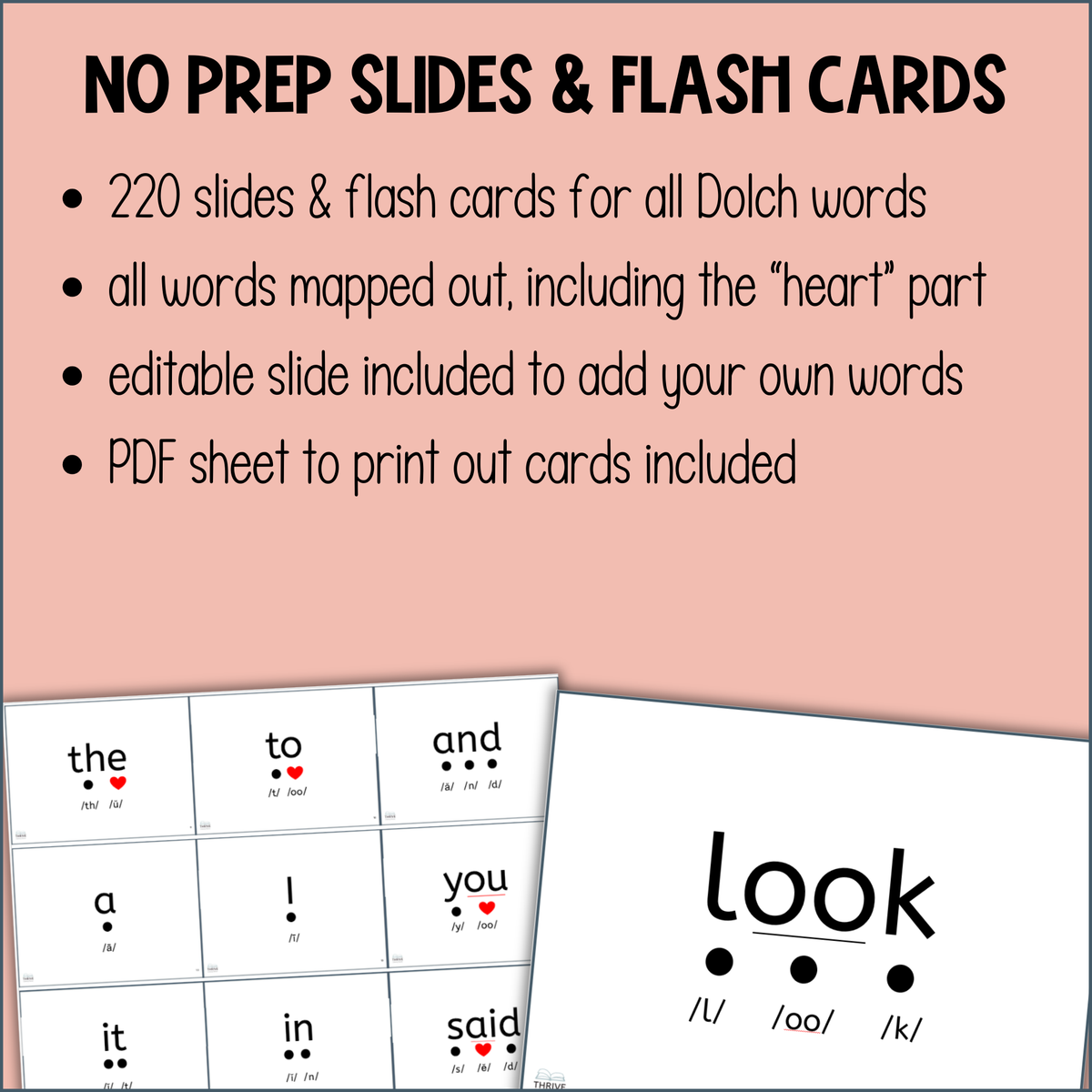 Dolch Words Flash Cards & Slides Mapped Out Dolch Sight Words