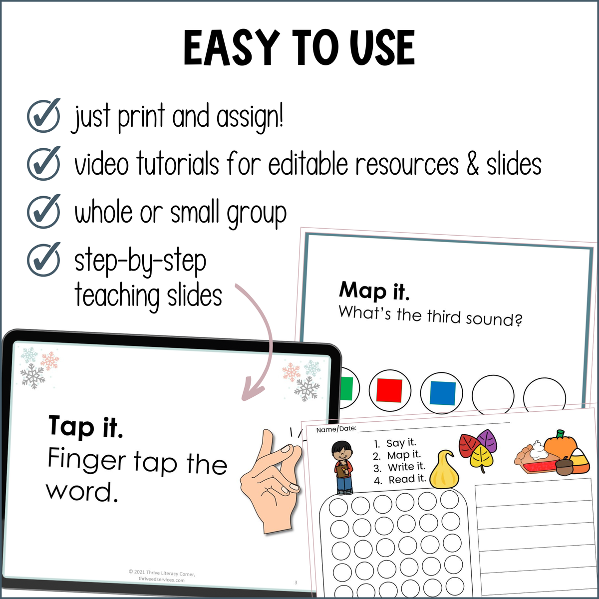 Word Mapping Mats BUNDLE - Sound Mapping Templates for Orthographic Mapping