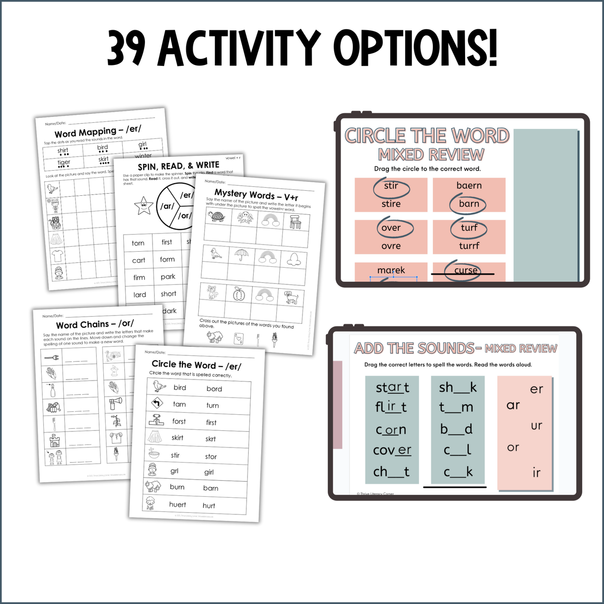 R-Controlled Vowels Worksheets & Activities