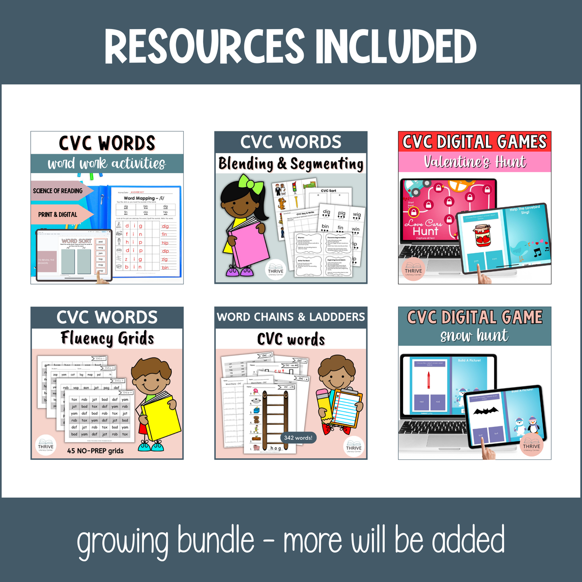 CVC Short Vowel Activities, Worksheets, and Centers BUNDLE