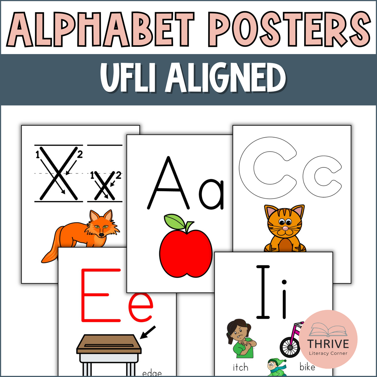 Large Alphabet Posters and Alphabet Chart Aligned to UFLI Keywords