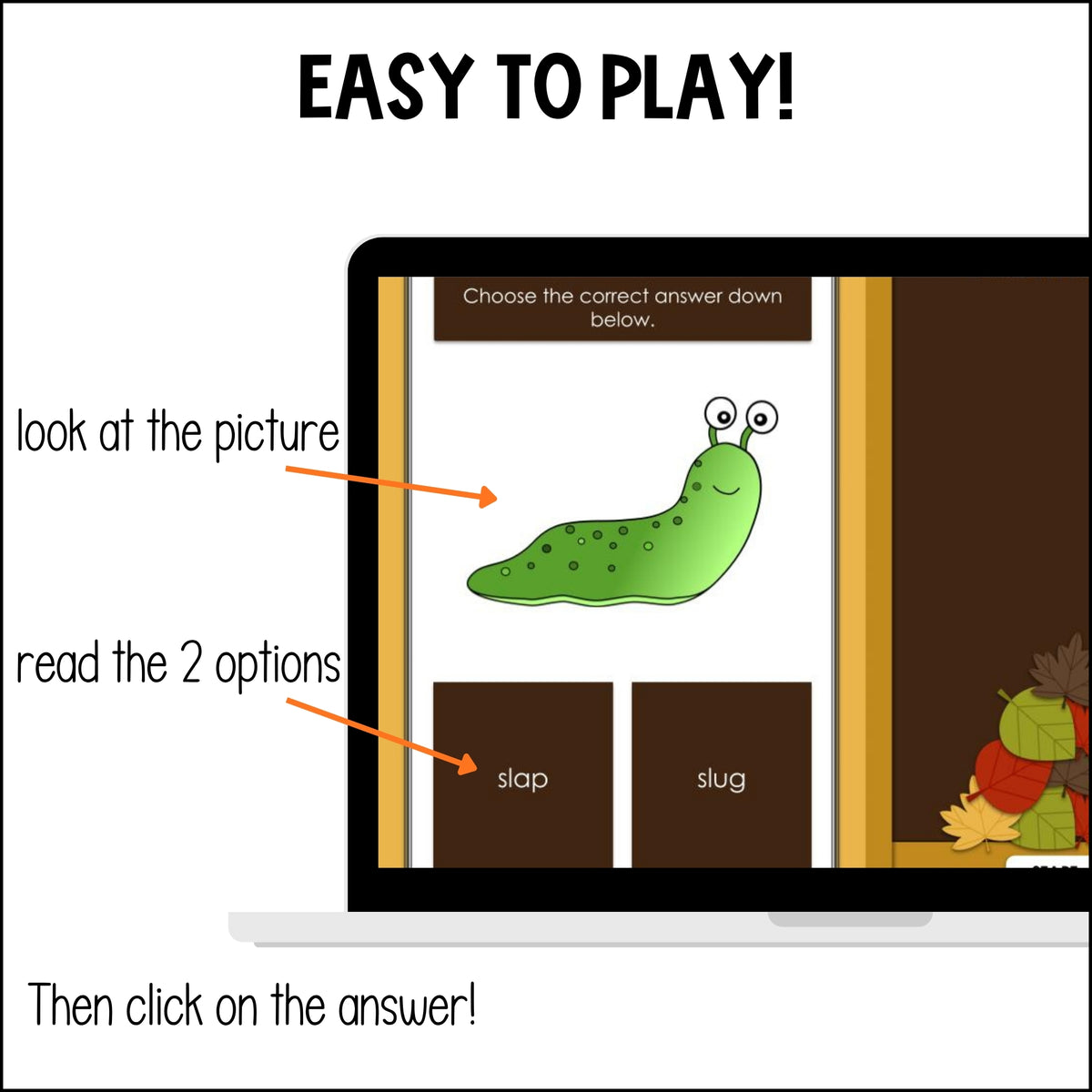 Fall Phonics Digital Games – CVC, Digraphs, and Consonant Blends K-1st Grade