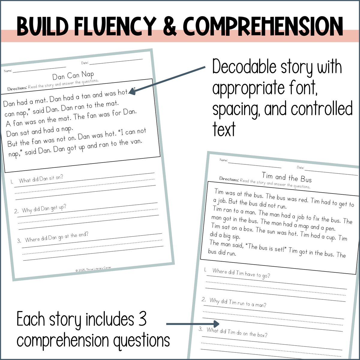 CVC & Consonant Blends Short Vowel Decodable Passages UFLI Aligned