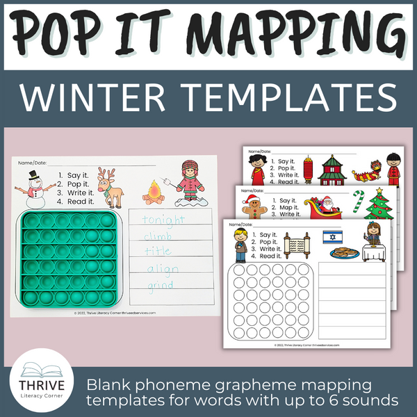Winter Pop It Word Mapping Templates