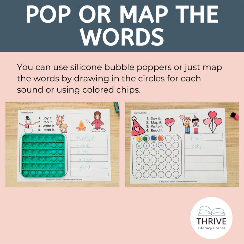 Winter Pop It Word Mapping Templates