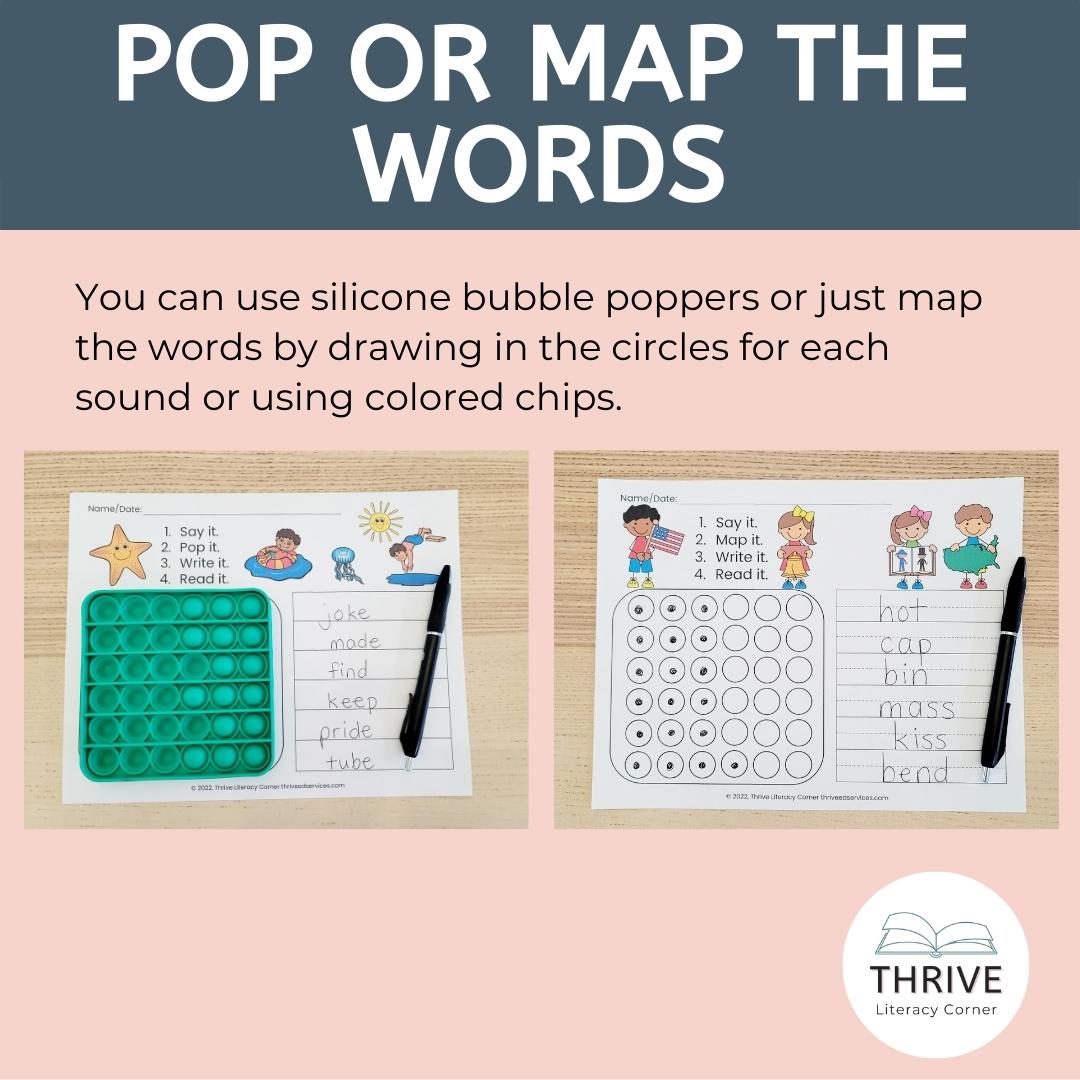 Summer & Back To School Pop It Word Mapping Templates 3
