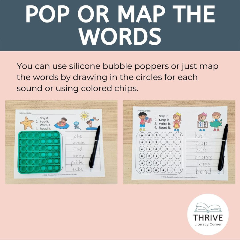 Summer & Back To School Pop It Word Mapping Templates