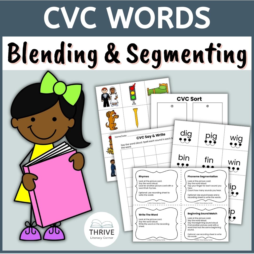 CVC Words With Pictures - Cards For Segmenting and Blending