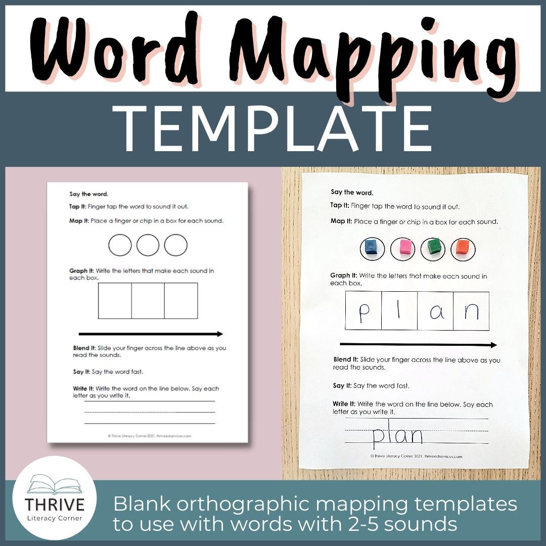 Word Mapping Template Mapping Phonemes to Graphemes Thrive Literacy