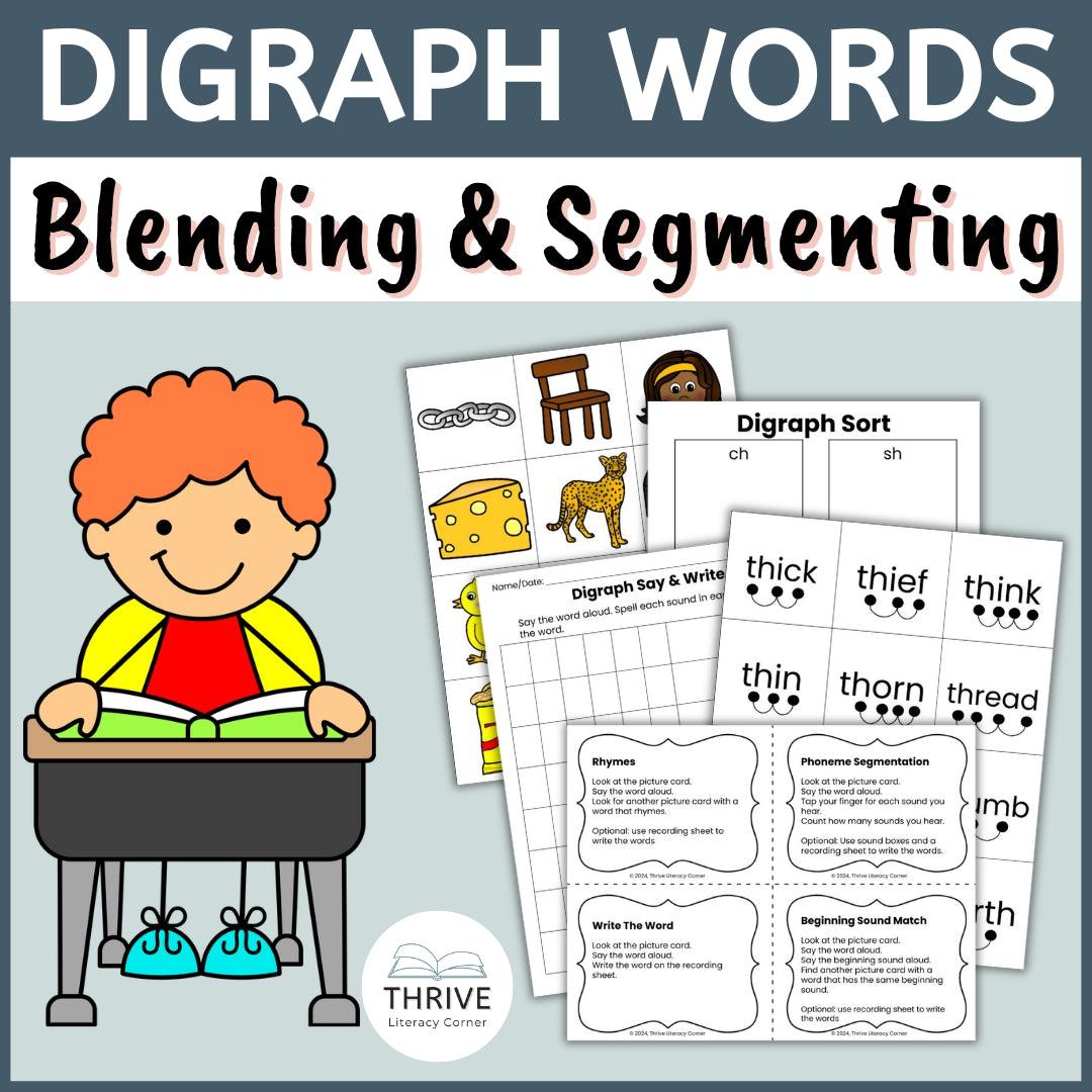 Consonant Digraph Blending and Segmenting Cards