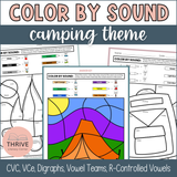 Phonics Color By Sound Worksheets - Camping Theme