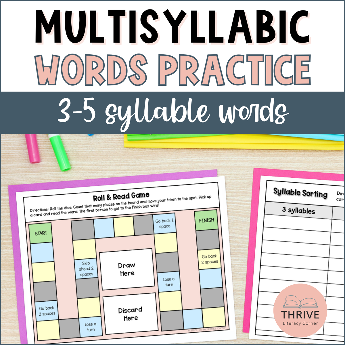Multisyllabic Words Practice Printable Games & Editable Worksheets