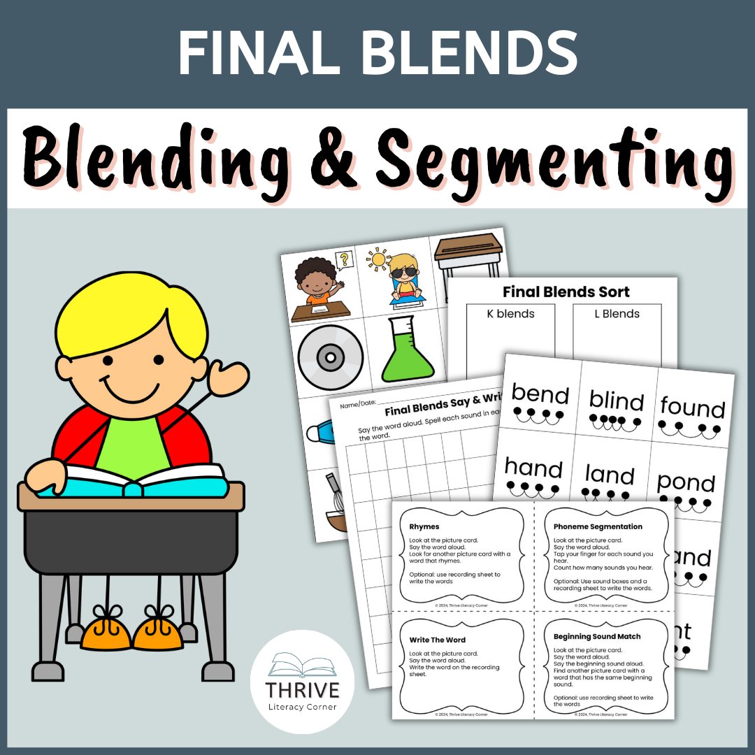 Final Consonant Blends Segmenting & Blending Cards