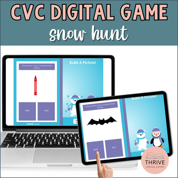 CVC Words Digital Game - Snow Hunt