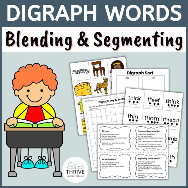 Consonant Digraph Blending and Segmenting Cards