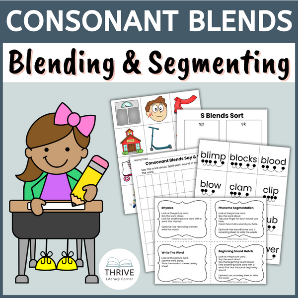 Initial Consonant Blends Blending and Segmenting Cards