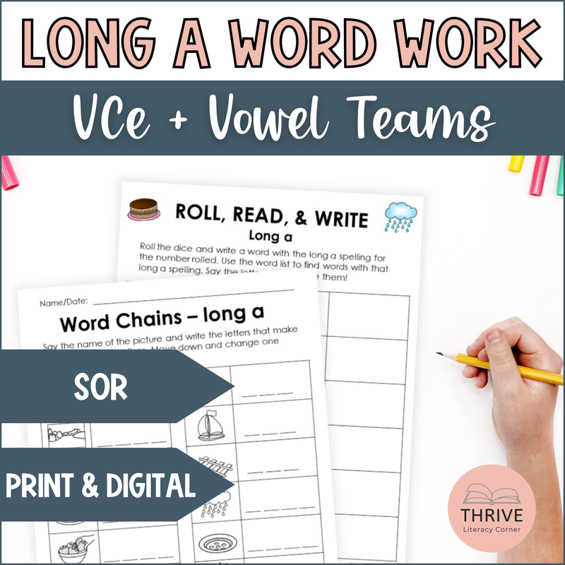 Long A Worksheets & Activities for Long A Spelling Patterns Practice