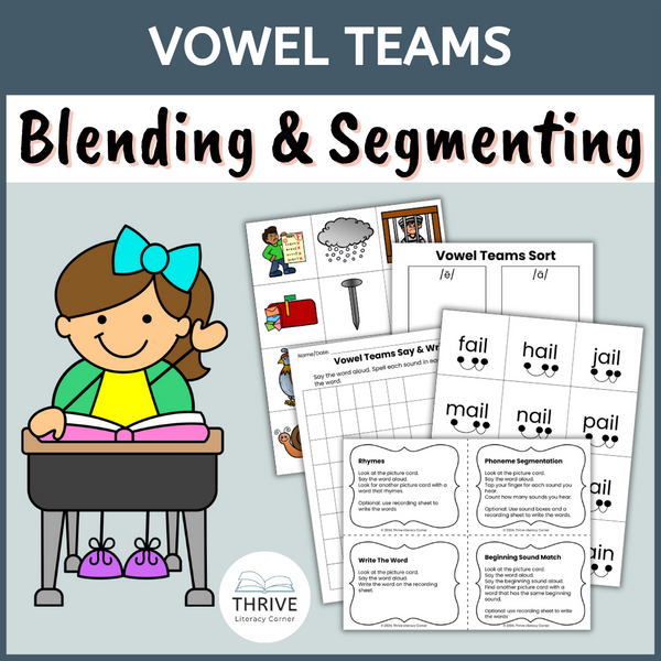 Segmenting & Blending Cards Vowel teams