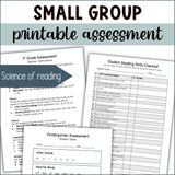 Printable Small Group Assessment for Creating Small Groups SOR-Aligned