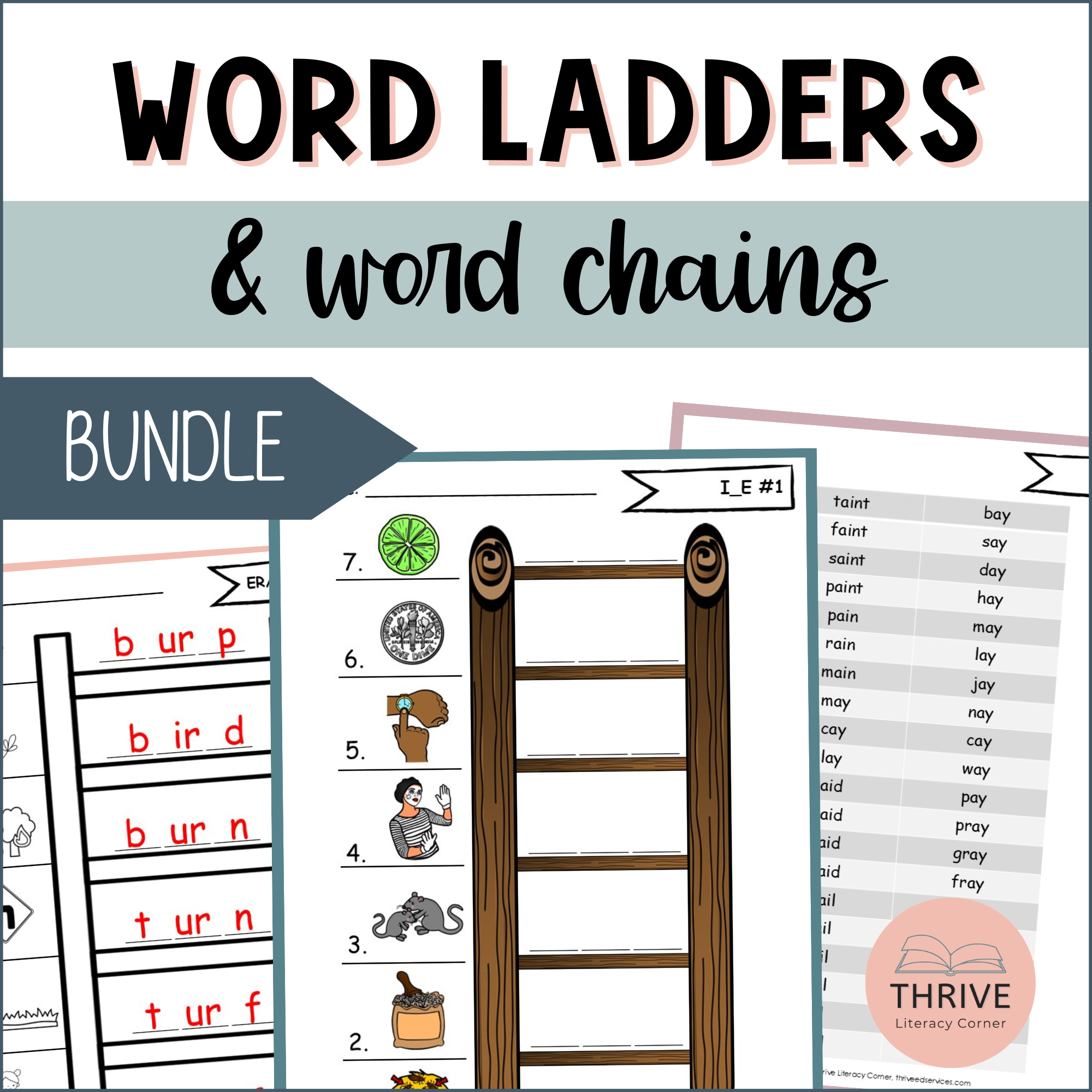 Word Chain Sign Word Chains & Word Ladders Bundle – Thrive Literacy Corner Shop