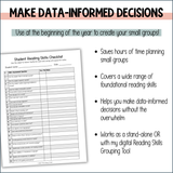 Printable Small Group Assessment for Creating Small Groups SOR-Aligned