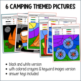 Phonics Color By Sound Worksheets - Camping Theme