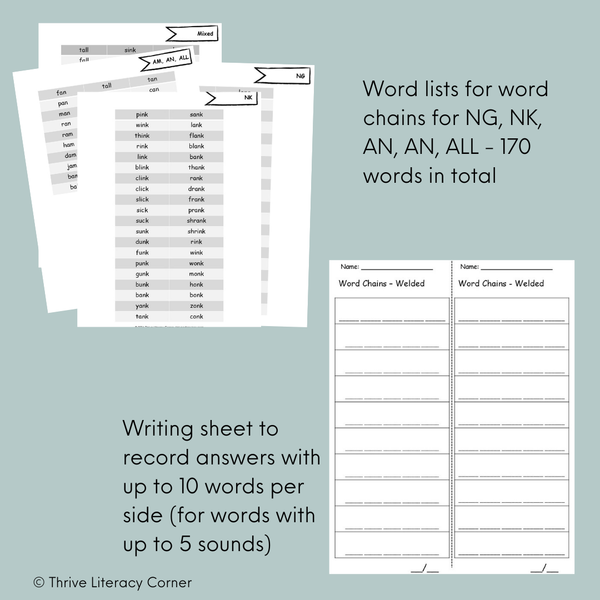 Glued Sounds - Word Chains & Word Ladders