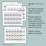 R-Controlled Vowels Fluency Grids