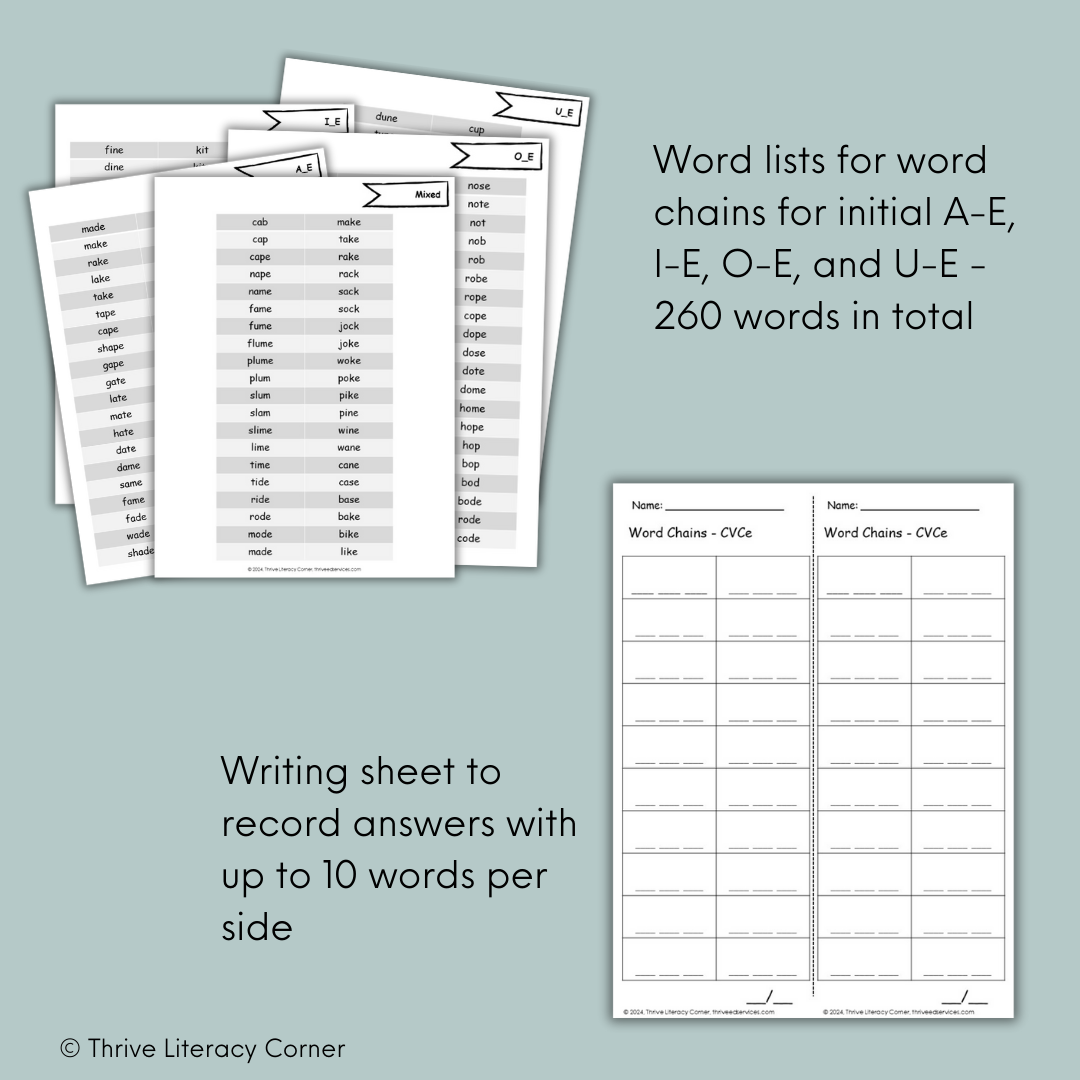 CVCe - Word Chains & Word Ladders