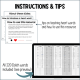 Dolch Words Flash Cards & Slides Mapped Out Dolch Sight Words