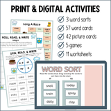 Long A Worksheets & Activities for Long A Spelling Patterns Practice