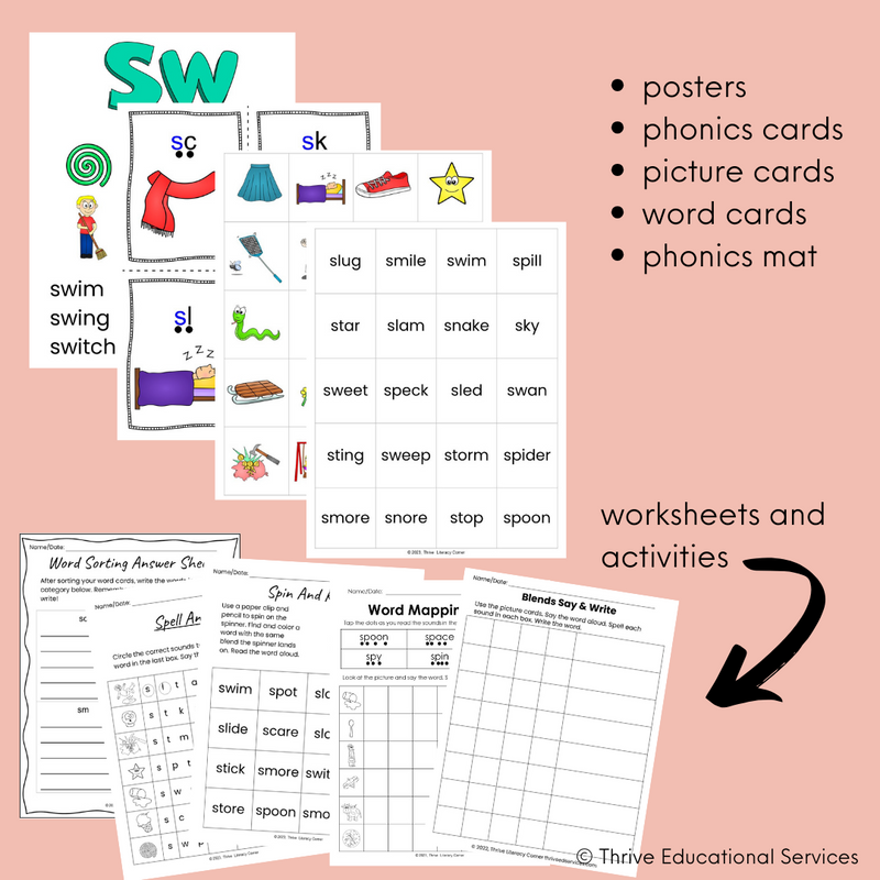 Initial S Blends Worksheets