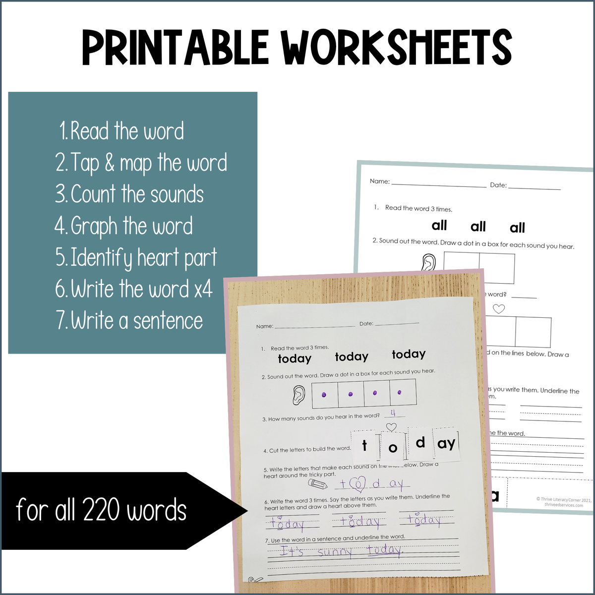 Dolch Sight Words Worksheets Bundle Word Lists Checklists Assessments Heart Word