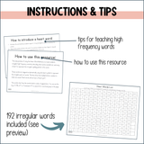 Heart Words Posters Bulletin Board Word Wall UFLI Science of Reading