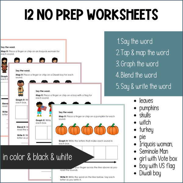 Fall Word Mapping Mats + Slides