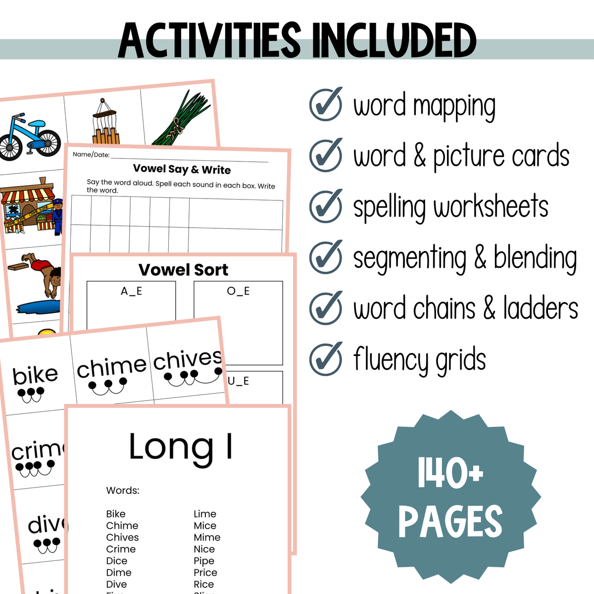 Magic E CVCe Silent E Worksheets, Activities, and Centers BUNDLE