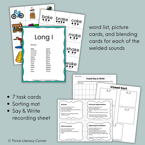 VCe Words Blending and Segmenting Cards