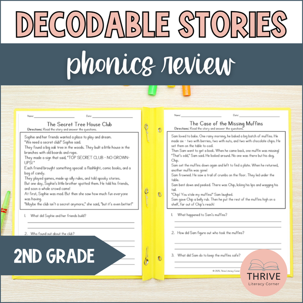 Science of Reading Decodable Passages with Comprehension Questions for 2nd Grade