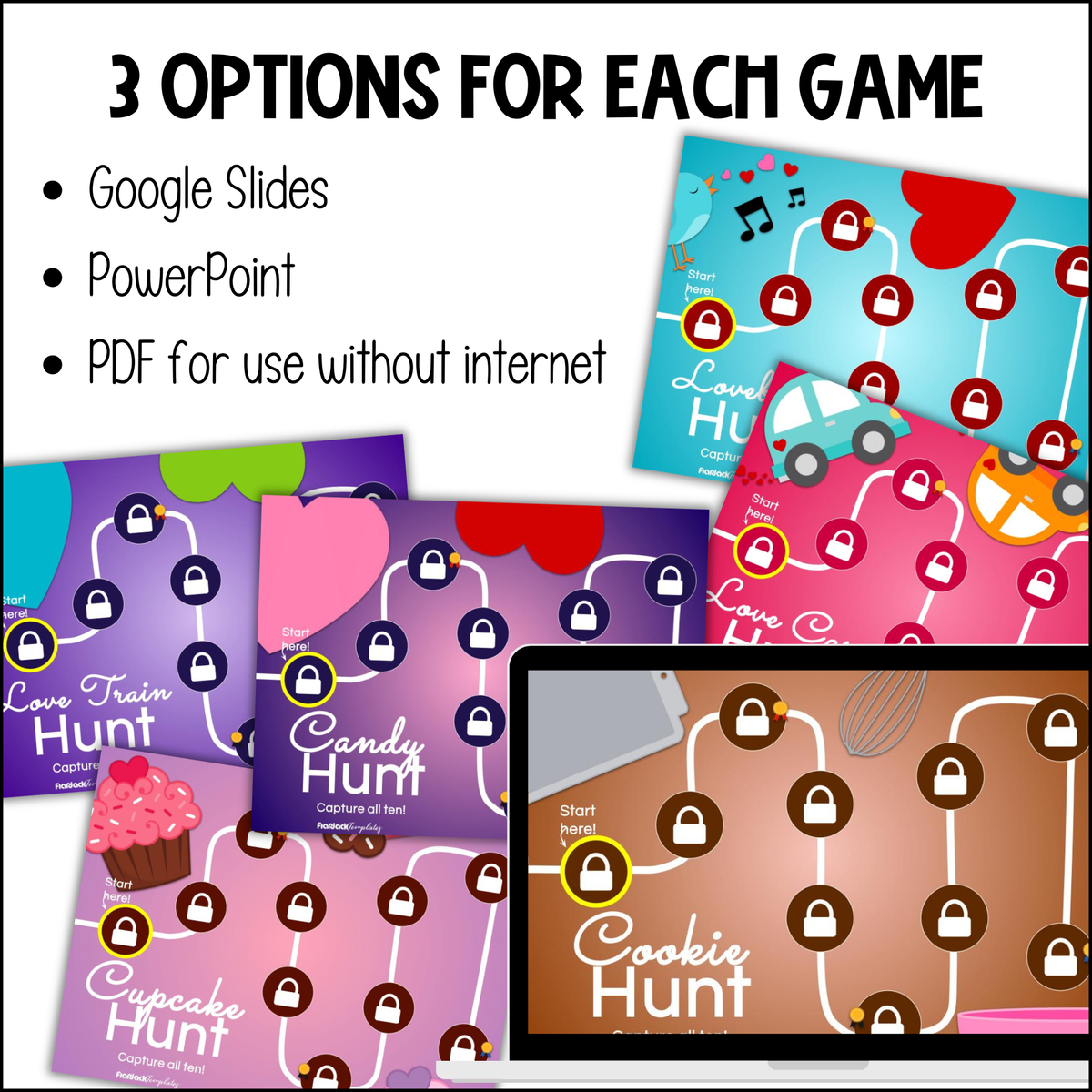 CVC Valentine's Digital Games Kinder 1st Grade