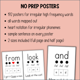 Heart Words Posters Bulletin Board Word Wall UFLI Science of Reading