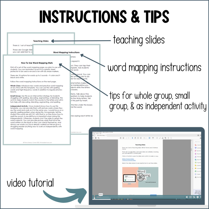 Fall Word Mapping Mats + Slides