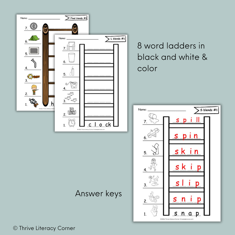 Consonant Blends - Word Chains & Word Ladder Worksheets 2