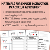 Heart Words Bundle: UFLI Heart Word Practice Sheets, Flash Cards, Slides, Word List, Assessment, Parent Letter