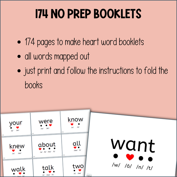 Heart Words Mapping Foldable Books - Irregular Sight Words