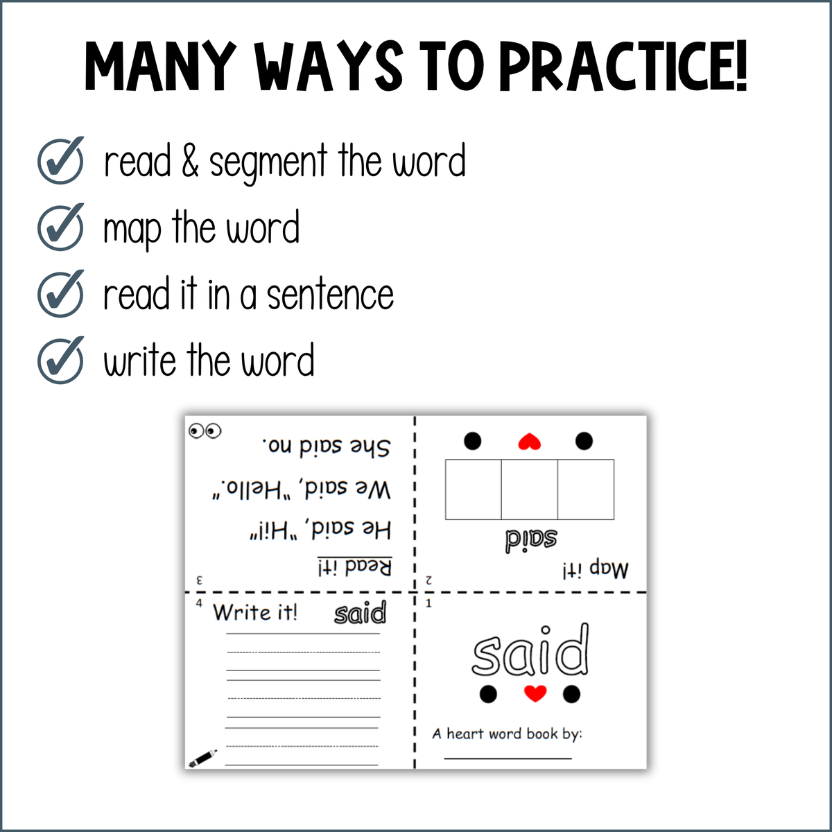 Heart Words Mapping Foldable Books - Irregular Sight Words