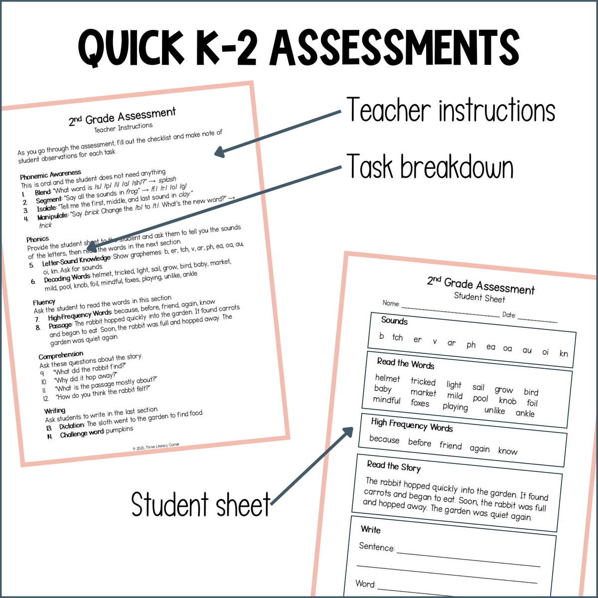 Printable Small Group Assessment for Creating Small Groups SOR-Aligned