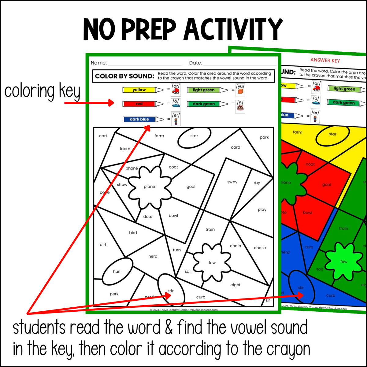 Christmas Phonics Color By Sound Worksheets